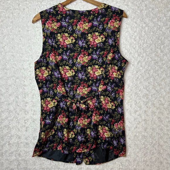 Norton McNaughton Floral‎ Vest Top Sleeveless Button Up Cottagecore Size 14 - Picture 5 of 6